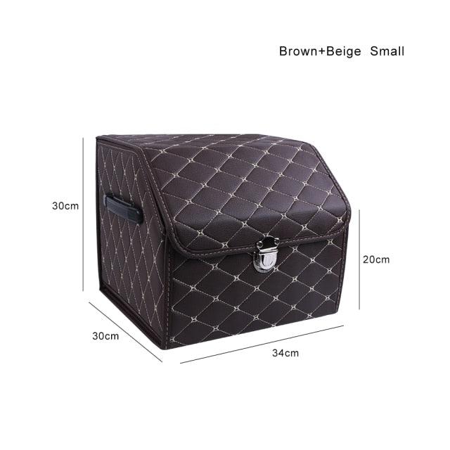 PU Leather Car Trunk Folding Storage Bag