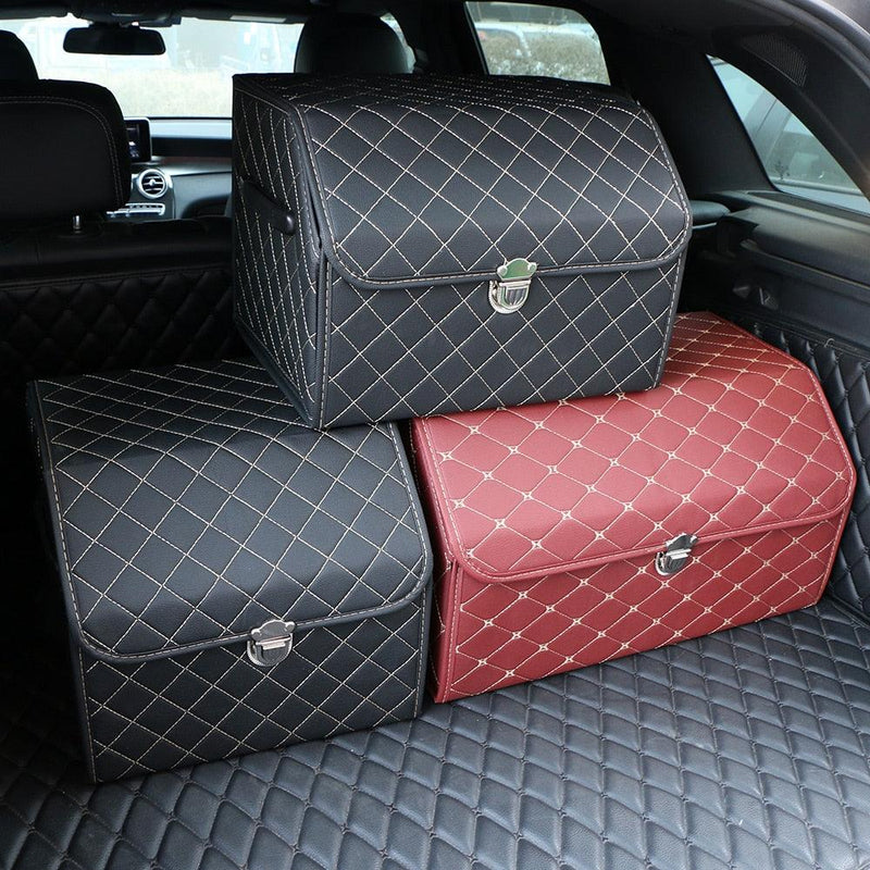 PU Leather Car Trunk Folding Storage Bag