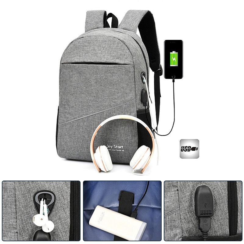 3PCS Night Reflective Backpack with USB Charging