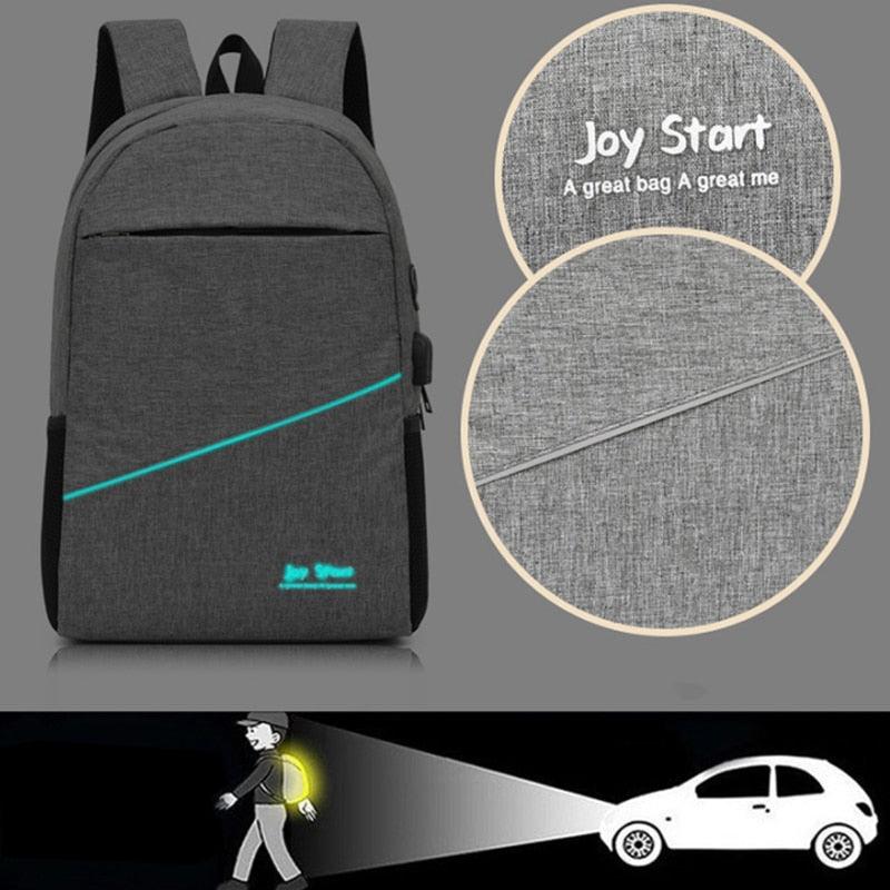 3PCS Night Reflective Backpack with USB Charging