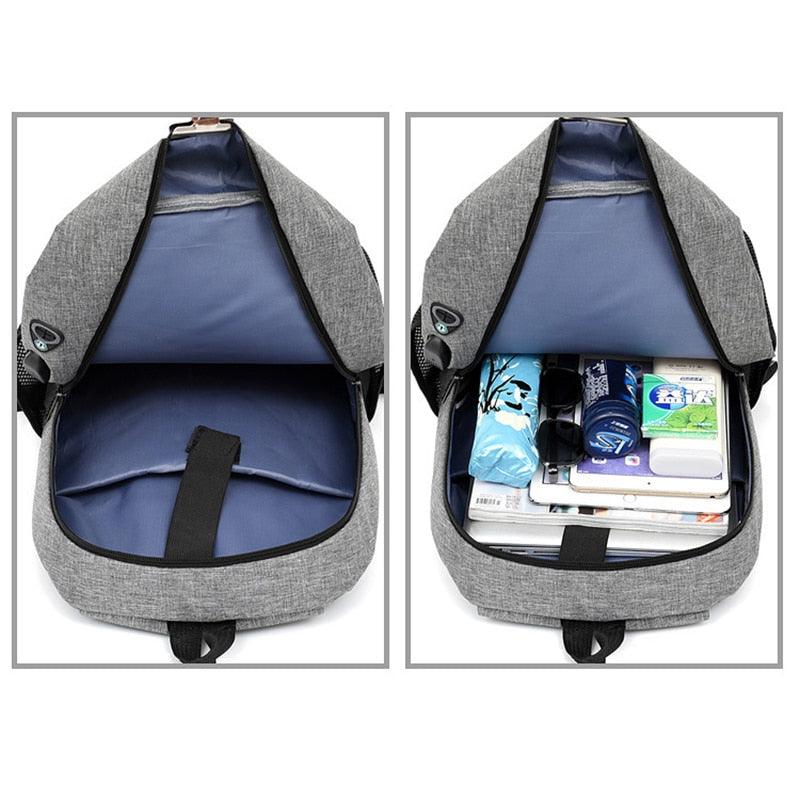 3PCS Night Reflective Backpack with USB Charging