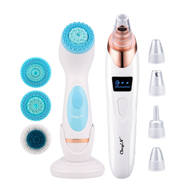 Facial Skin Ultrasonic Scrubber Blackhead Ance Remover Deep Cleansing Brush Anti Wrinkle Silicone Beauty Machine EMS Face Skin Care