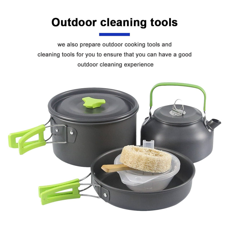 2-3 Person Super Portable Camping Cookware Kit | Aluminum Alloy