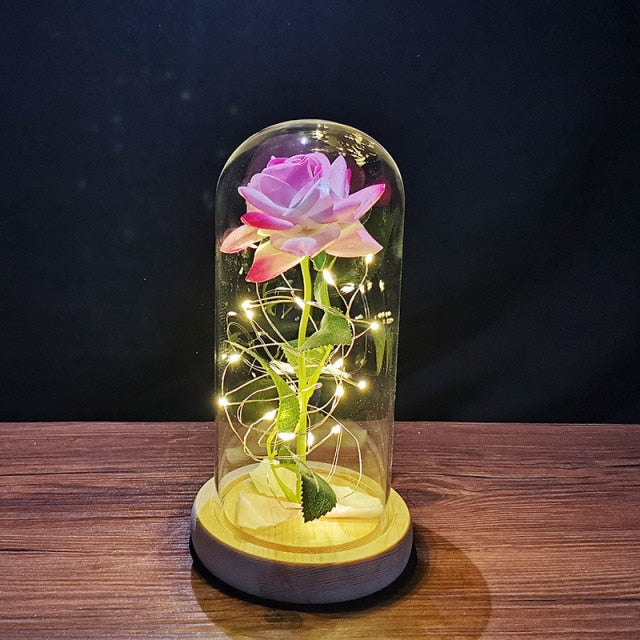 Magical Glass Light Dome Forever Rose | Valentines Day Gift