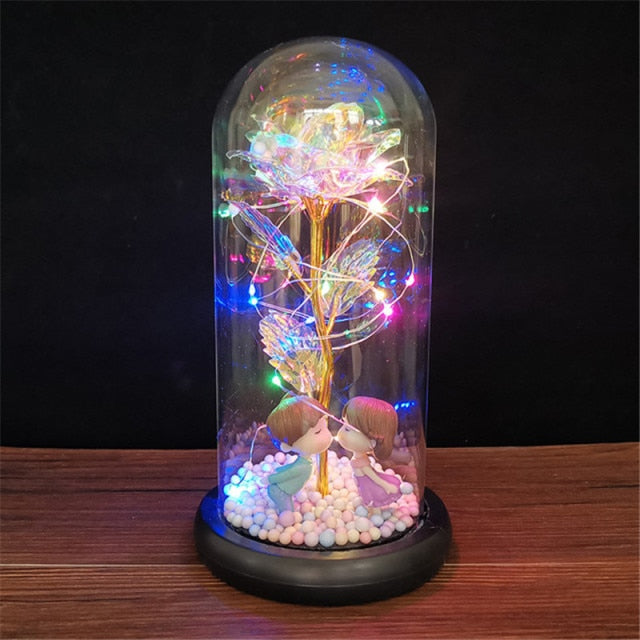 Magical Glass Light Dome Forever Rose | Valentines Day Gift