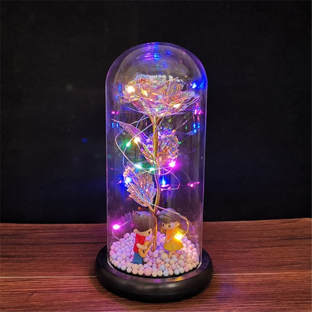 Magical Glass Light Dome Forever Rose | Valentines Day Gift