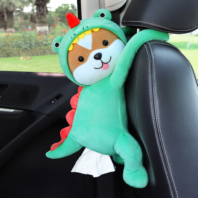 TissueBuddy | Cute Plush Animal Car Seat-Mounted Tissue Holder