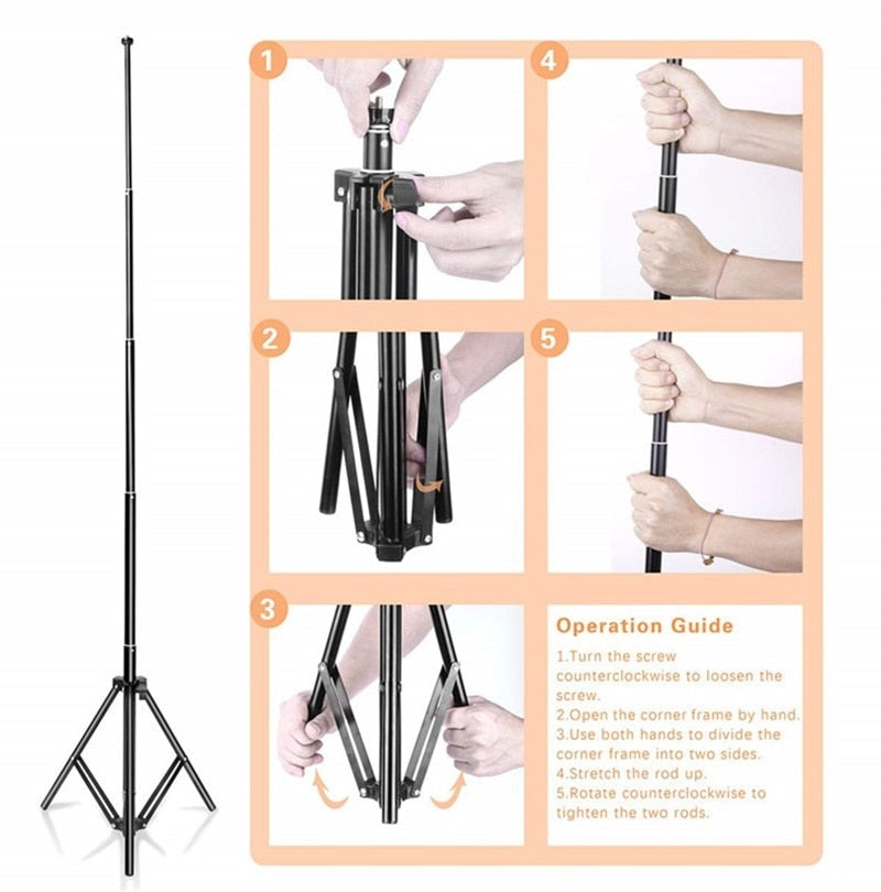 Professional Ring Lamp & Tripod Kit | Adjustable Height | Makeup, Photos and Streaming