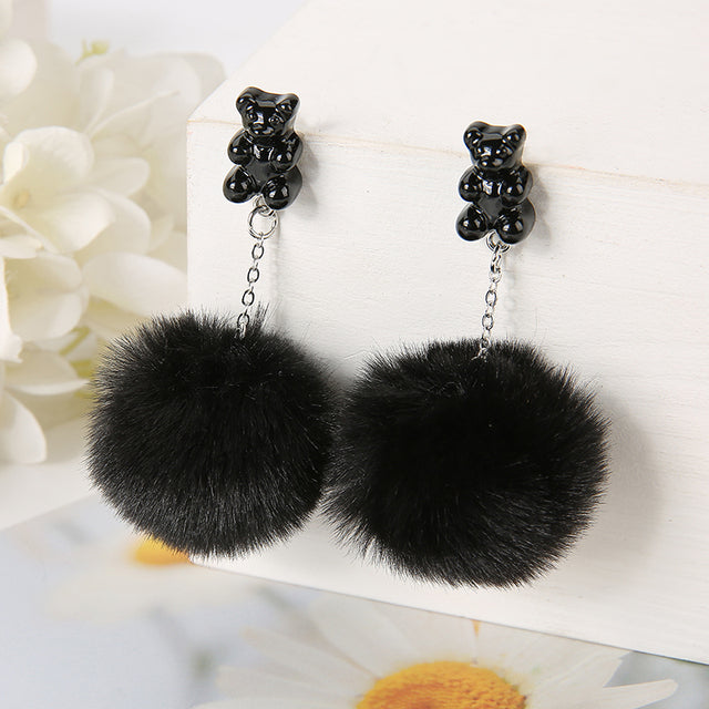 PomPom Bear Stud Earrings | Pair