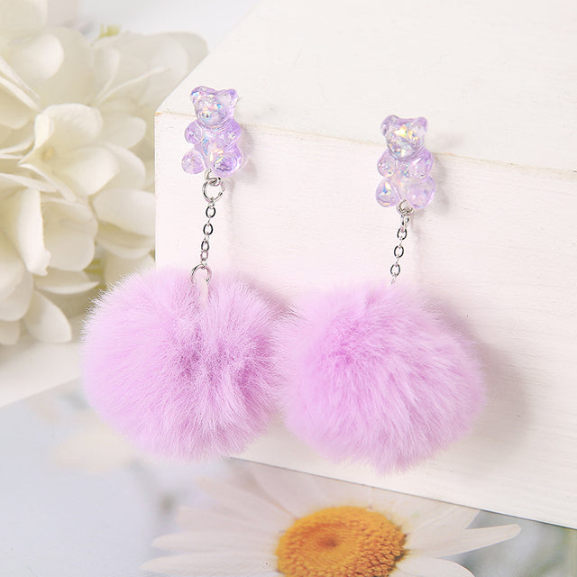 PomPom Bear Stud Earrings | Pair