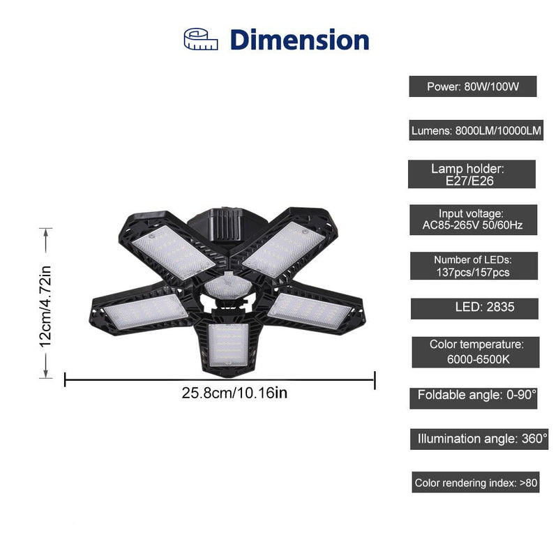 Foldable Garage Lights (80W-100W)