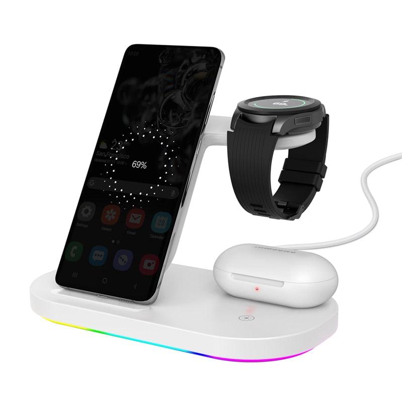 3 in 1 Wireless 15W Charger Stand Fast Charging for Samsung Galaxy Watch Buds