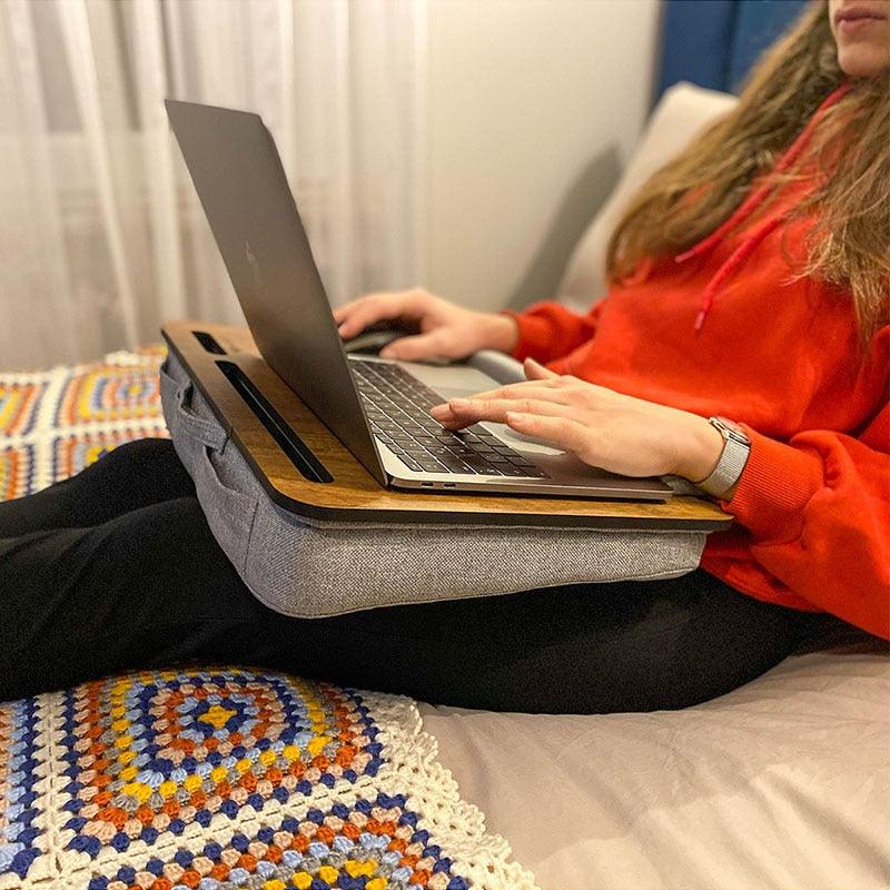 Portable Lap Desk with Pillow Cushion, Fits up to 15.6 inch Laptop Tablet and Phone Holder