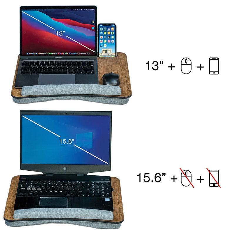 Portable Lap Desk with Pillow Cushion, Fits up to 15.6 inch Laptop Tablet and Phone Holder