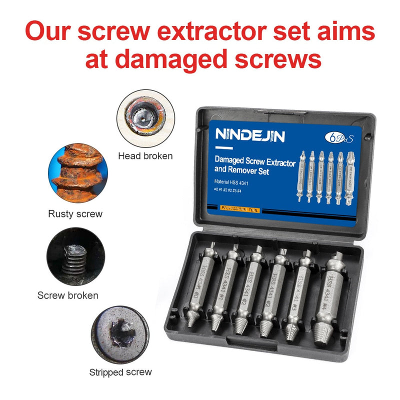 Damaged Screw Extractor, stripped screw remover, Drill Bit Extractor, Drill Set Broken Speed Out Bolt Extractor, Bolt Stud Remover