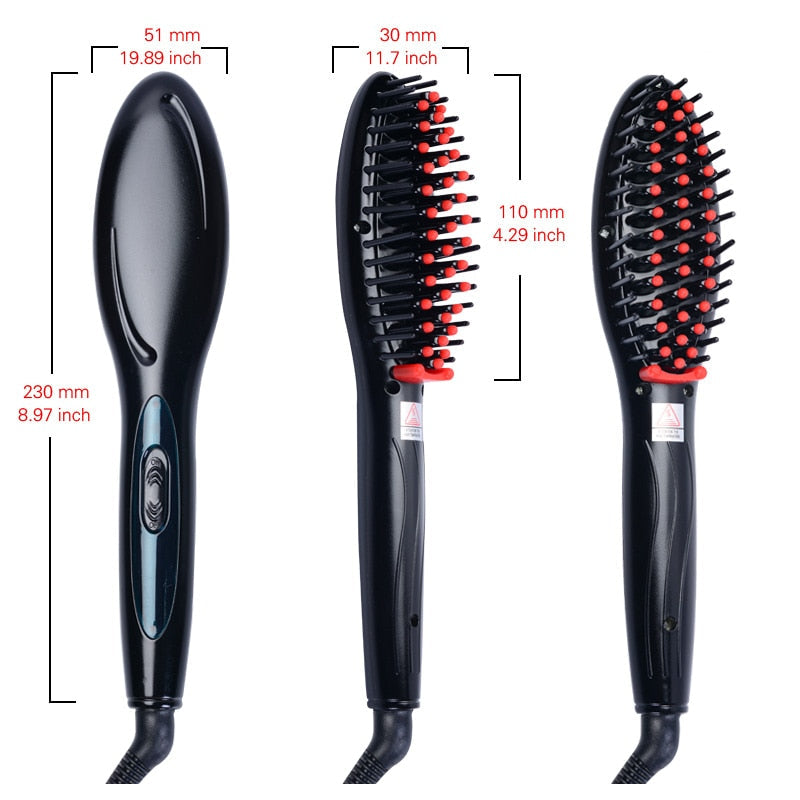 Self-Heating Hair Straightening Brush