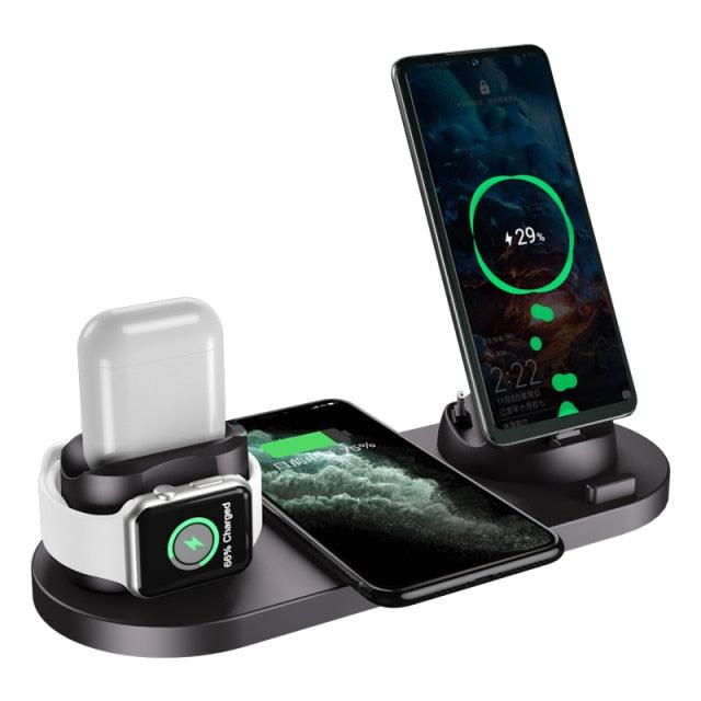 6 in 1 Wireless Charger For Apple Watch iPhone Airpods and Samsung