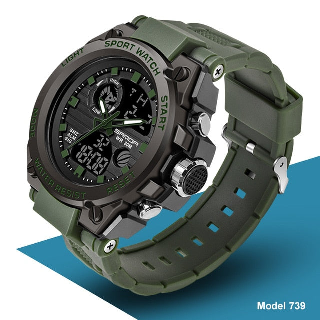 Digital Military Chrono Outdoor Watch with Backlight and Stopwatch