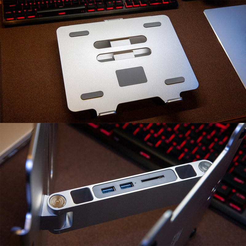 Foldable Laptop Aluminum Stand with 4 Port USB 3.0