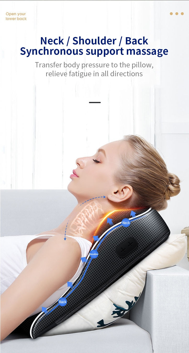 Electric Shiatsu Head Neck Cervical Traction Body Massager