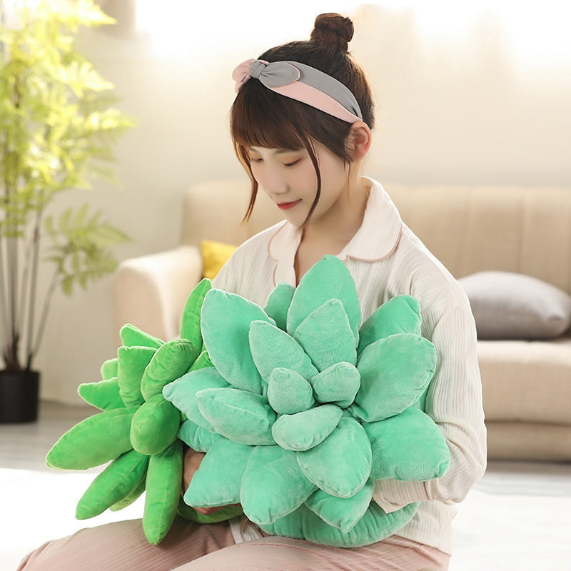 18" Succulent Plant Spiky Plushy Pillows