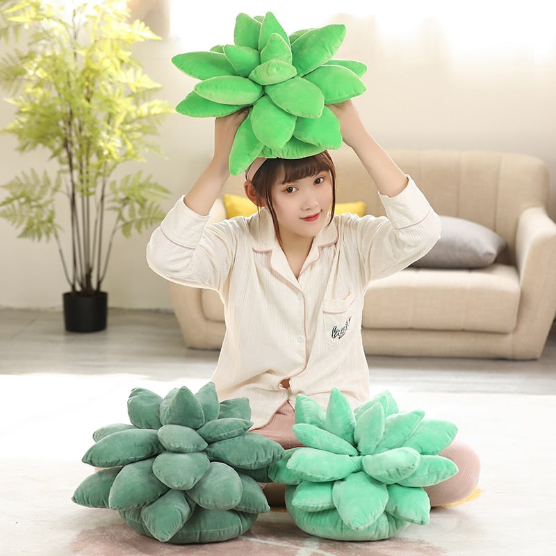 18" Succulent Plant Spiky Plushy Pillows