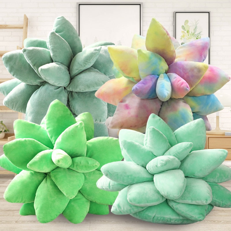 18" Succulent Plant Spiky Plushy Pillows