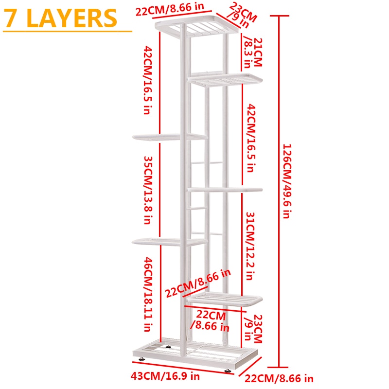 FlowerTower | Vertical Multi-Layered Plant Stand | 5/6/7/8 Levels