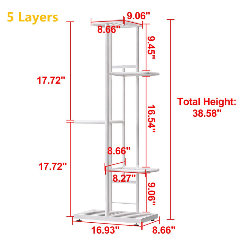 FlowerTower | Vertical Multi-Layered Plant Stand | 5/6/7/8 Levels