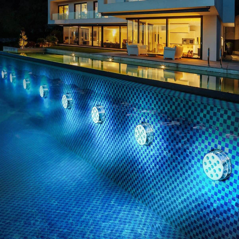 Submersible LED Pool Lights, Color Changing RGB Lamps, Underwater Above ground Side