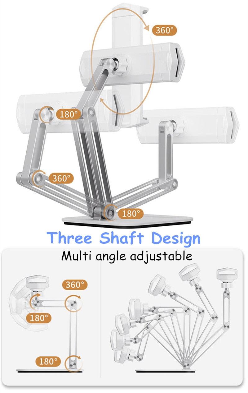 Three Shaft Design Multi Angle Foldable Tablet Phone Stand