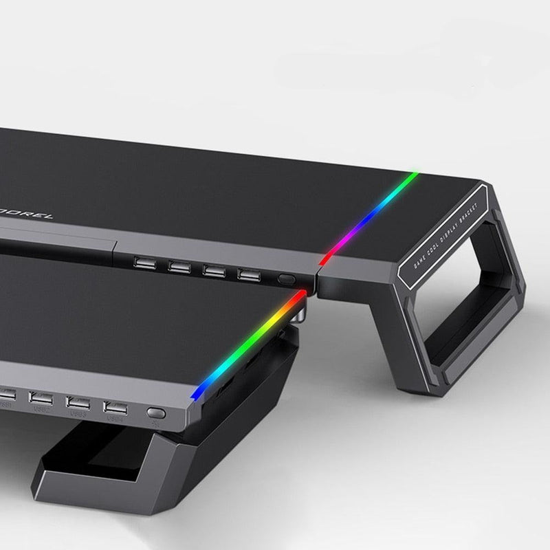 Adjustable RGB 4 USB3.0 Charging Desk and Monitor Stand