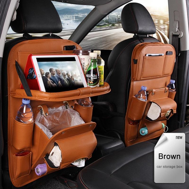 PU Leather Waterproof Car Seat Hanging Organizer