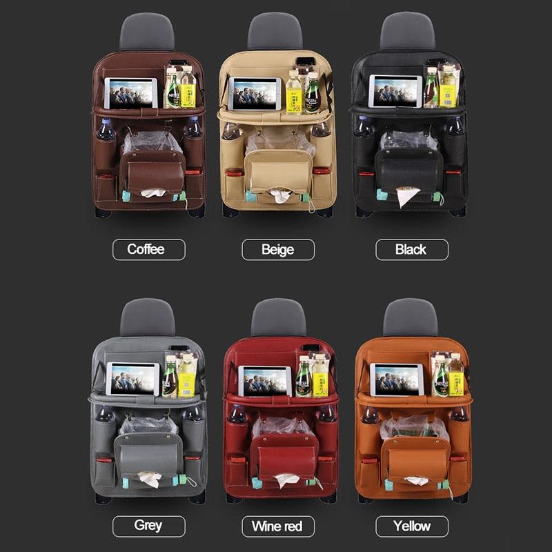 PU Leather Waterproof Car Seat Hanging Organizer