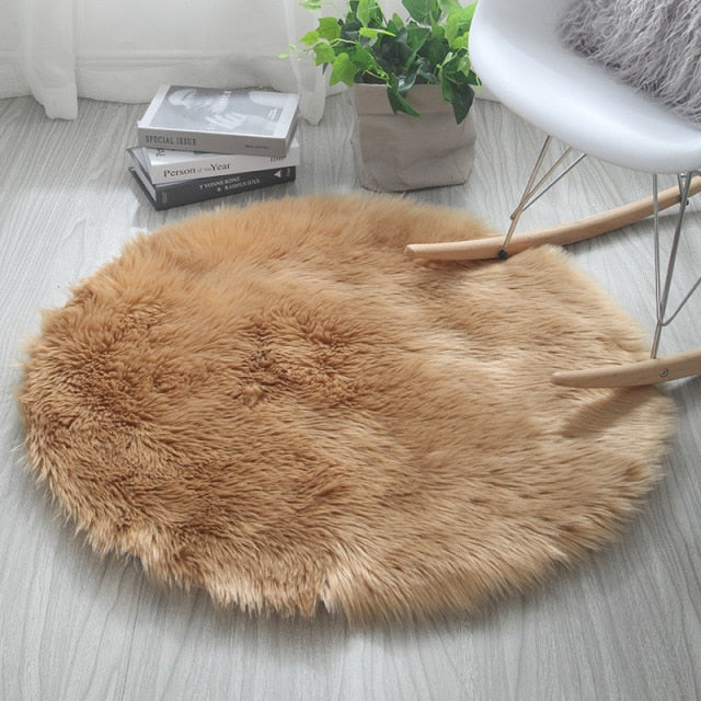 Round Fuzzy Imitation Fur Rugs