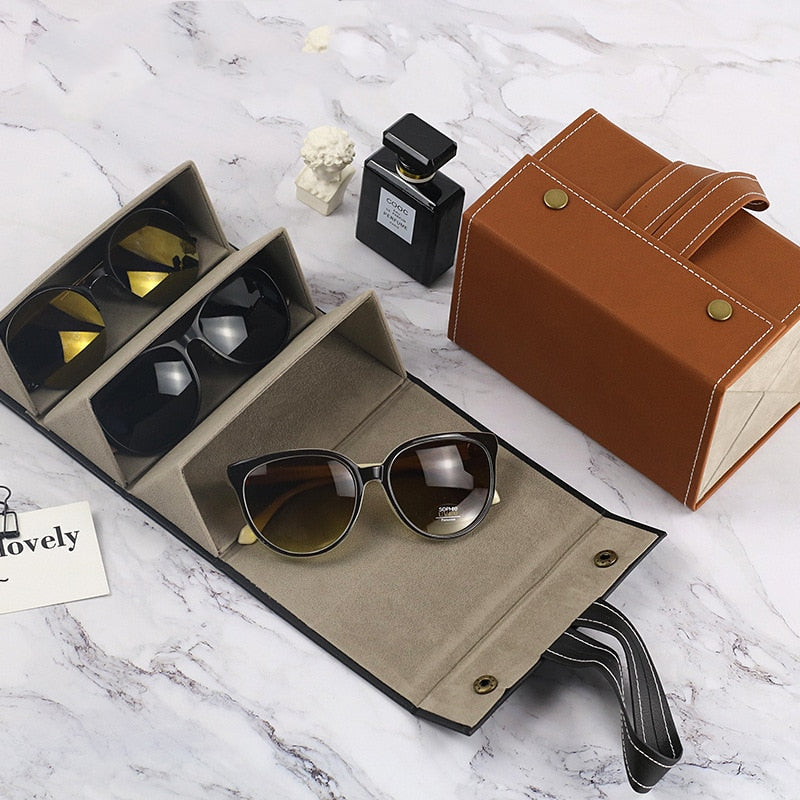 Multi Sunglasses Case, Glasses Organizer | Portable & Foldable Case Holder Travel Box