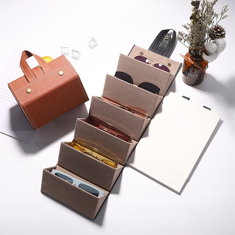 Multi Sunglasses Case, Glasses Organizer | Portable & Foldable Case Holder Travel Box