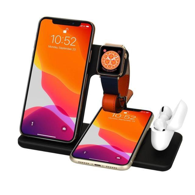 Fast Wireless 4 in 1 Foldable Charging Dock Station For iPhone Apple Watch