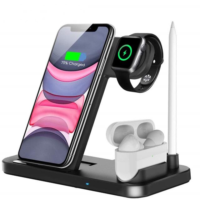 Fast Wireless 4 in 1 Foldable Charging Dock Station For iPhone Apple Watch