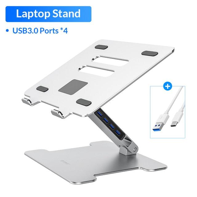 Foldable Laptop Aluminum Stand with 4 Port USB 3.0