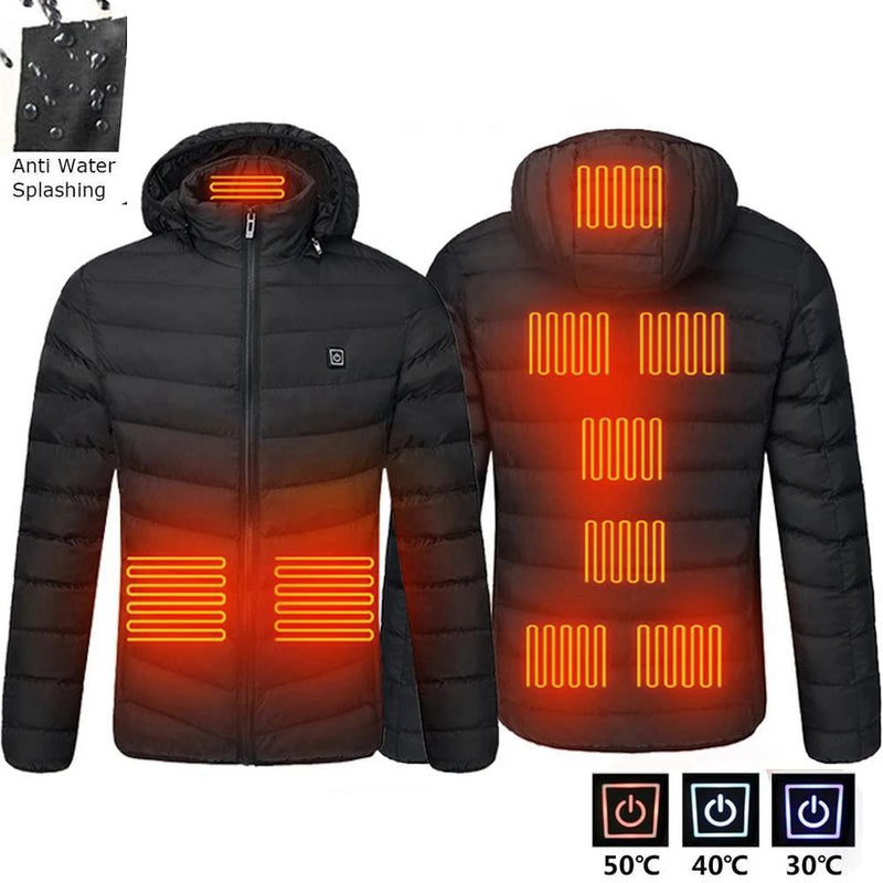 Unisex Winter Warm Heated Jacket / 8 heating areas, Heated Jacket , Electric Heated Jacket, Rechargeable Jacket