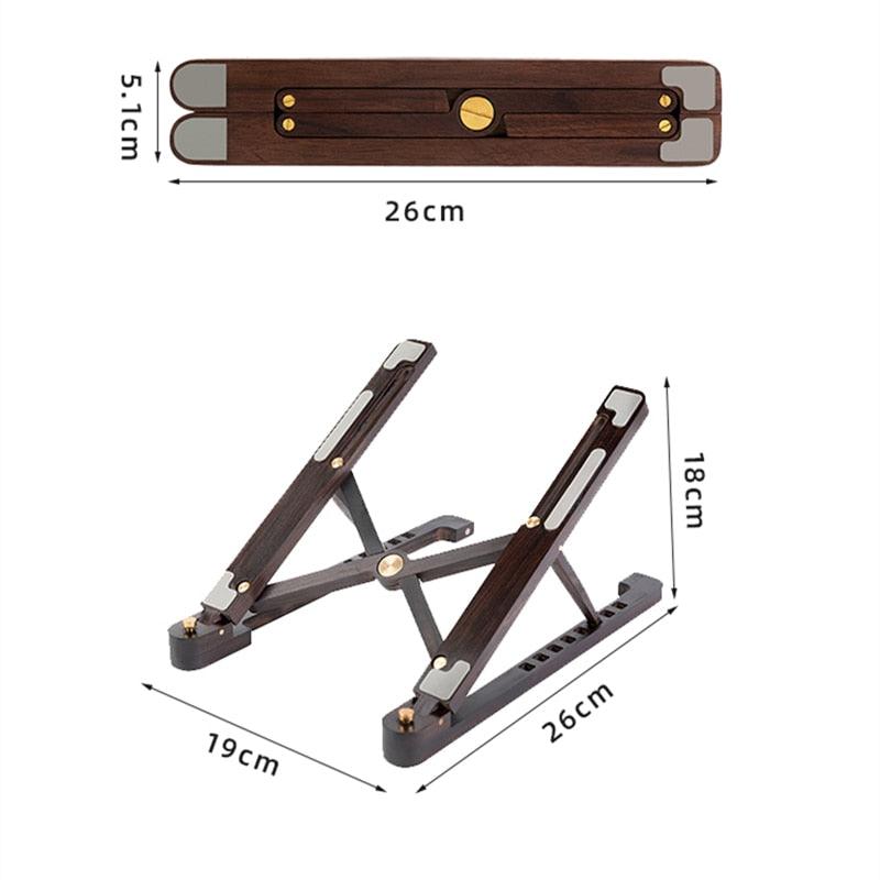 Wood Foldable Laptop Stand 8 Levels Adjustable Height