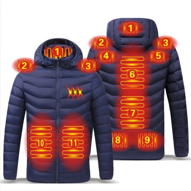 Unisex Winter Warm Heated Jacket / 8 heating areas, Heated Jacket , Electric Heated Jacket, Rechargeable Jacket