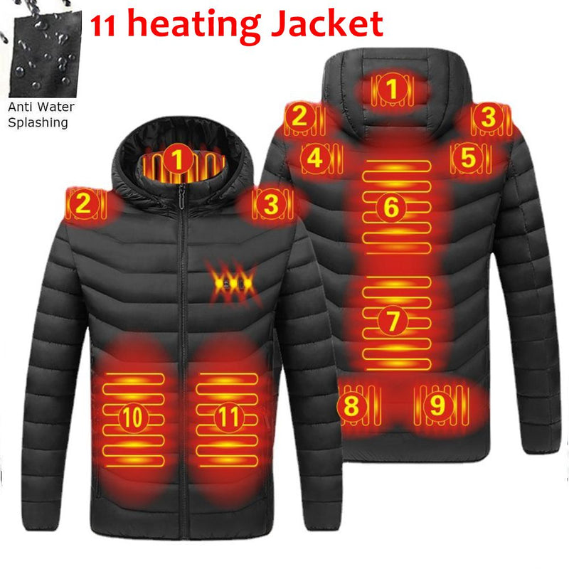 Unisex Winter Warm Heated Jacket / 8 heating areas, Heated Jacket , Electric Heated Jacket, Rechargeable Jacket