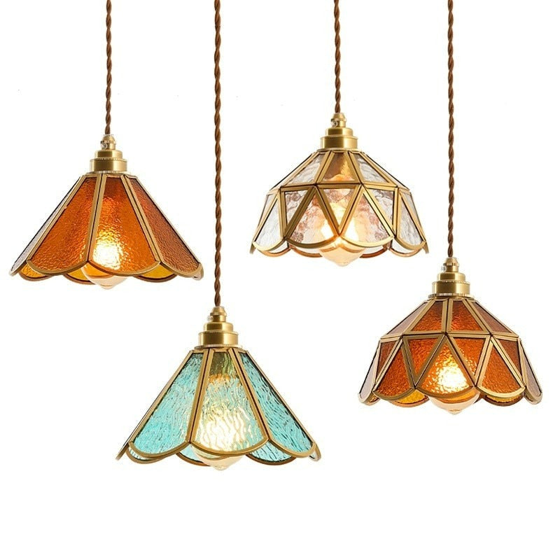 Vintage Stained Glass Pendant Lights