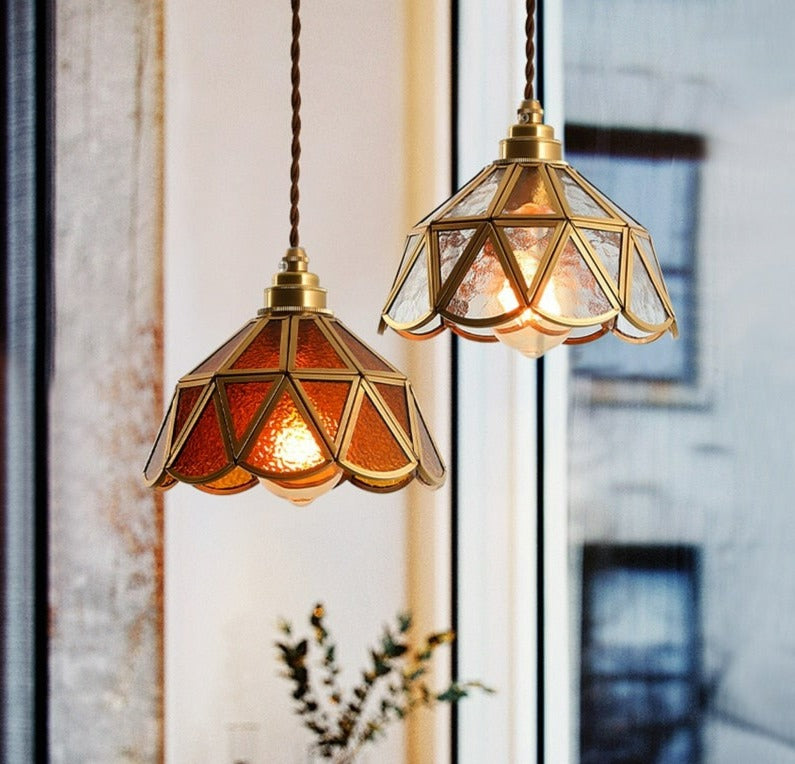 Vintage Stained Glass Pendant Lights