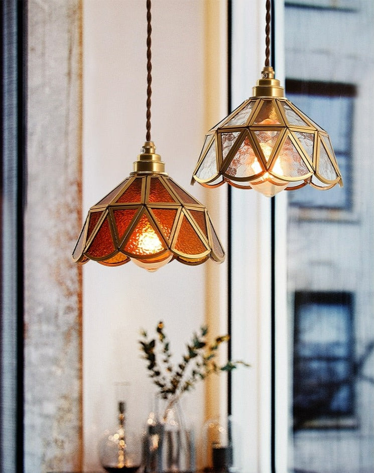 Vintage Stained Glass Pendant Lights