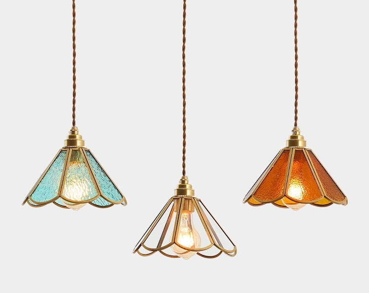 Vintage Stained Glass Pendant Lights