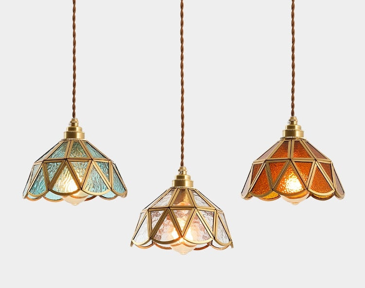 Vintage Stained Glass Pendant Lights