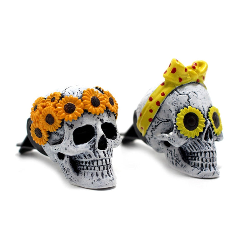 Flower Power Skull Vent-Mounted Car Fresheners | 2 pcs